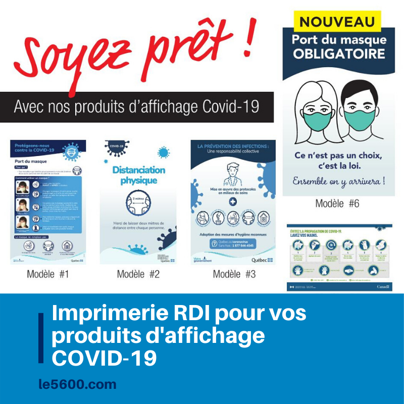Imprimerie RDI pour vos produits d’affichage COVID-19